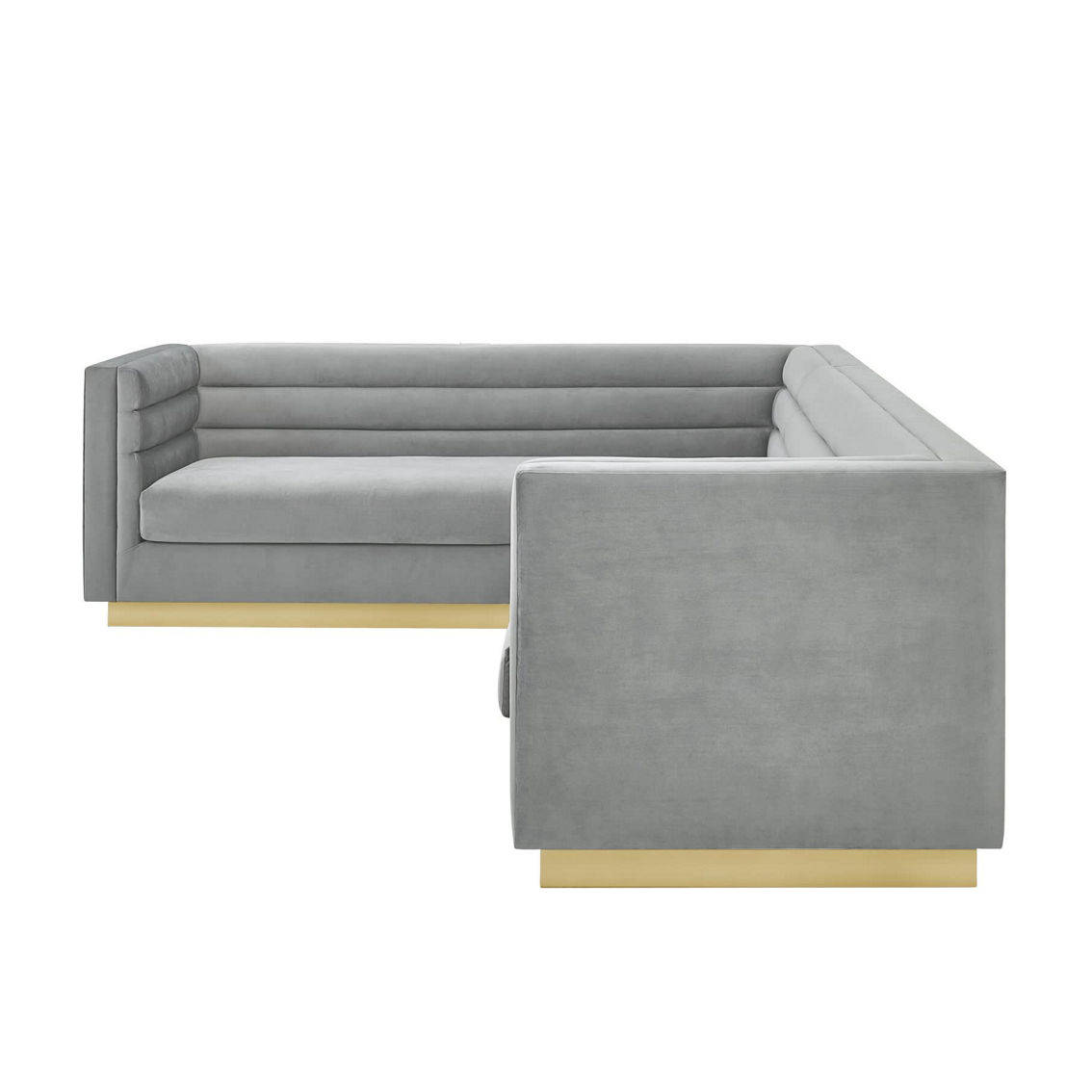 Inspired Home Ilyas Velvet Upholstered Left Facing Corner Sectional Sofa - Image 4 of 5