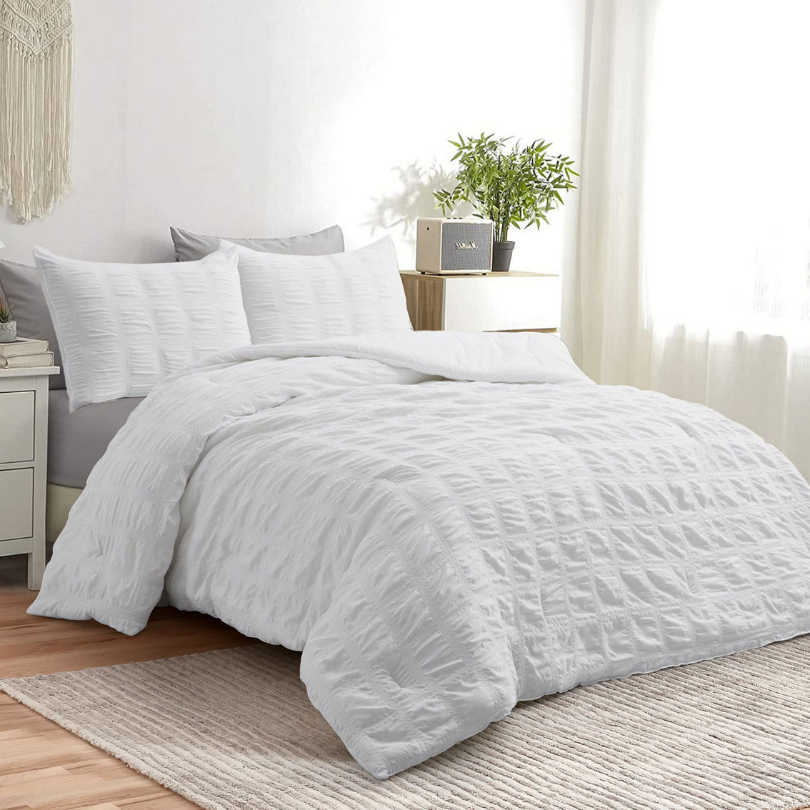 All Season Bubble Ruched Down Alternative Comforter Set - Image 2 of 5