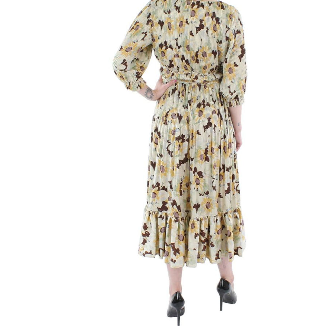 Womens Floral Print Long Maxi Dress - Image 2 of 2