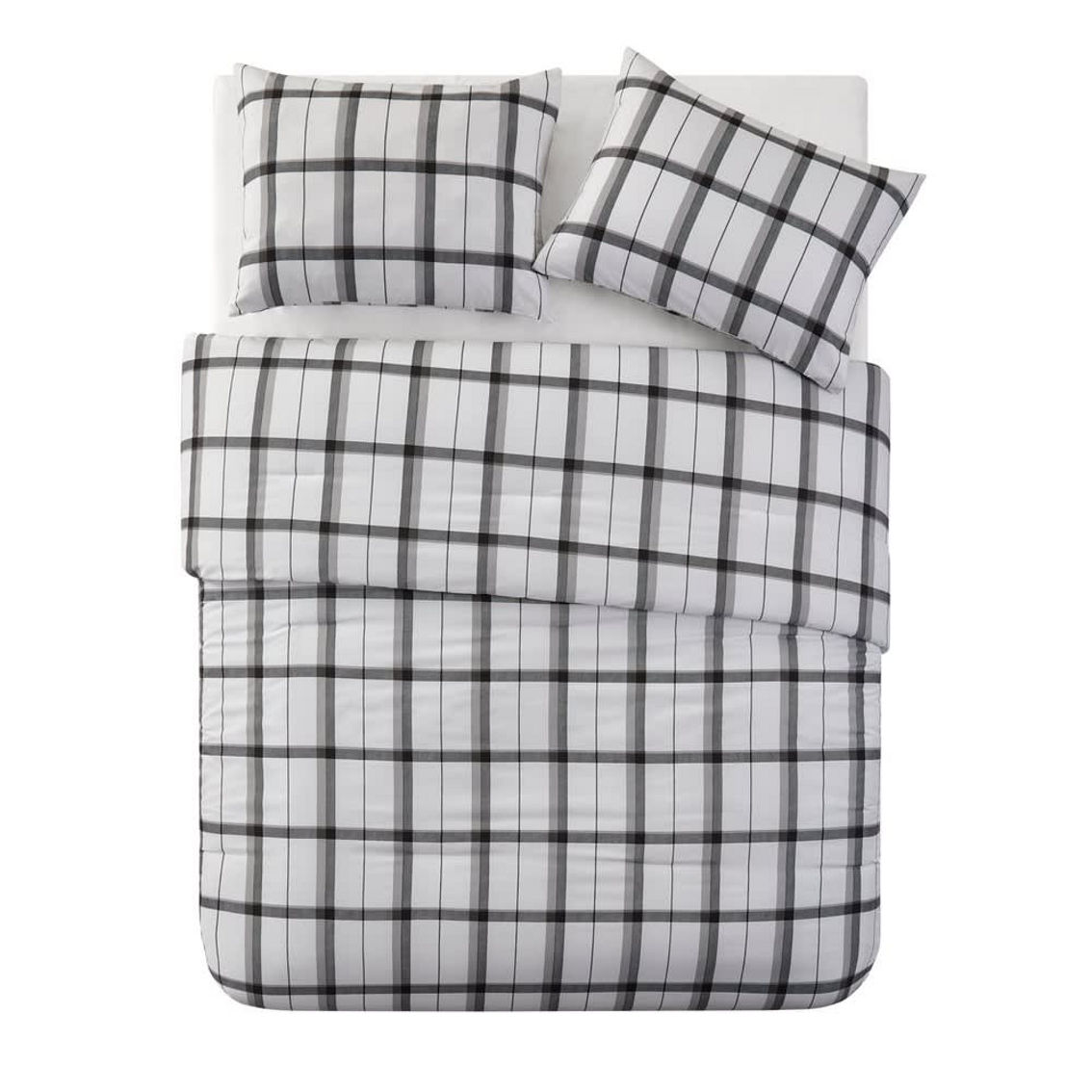 Perry Ellis Ivy Plaid Grey Comforter Set - Image 3 of 5
