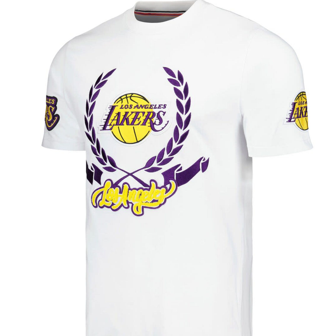 FISLL Unisex White Los Angeles Lakers Heritage Crest T-Shirt - Image 3 of 4