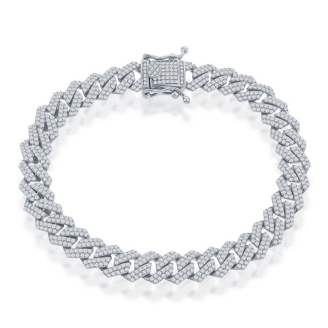 Links of Italy Sterling Silver 9mm Micro Pave Monaco Chain - Image 3 of 4