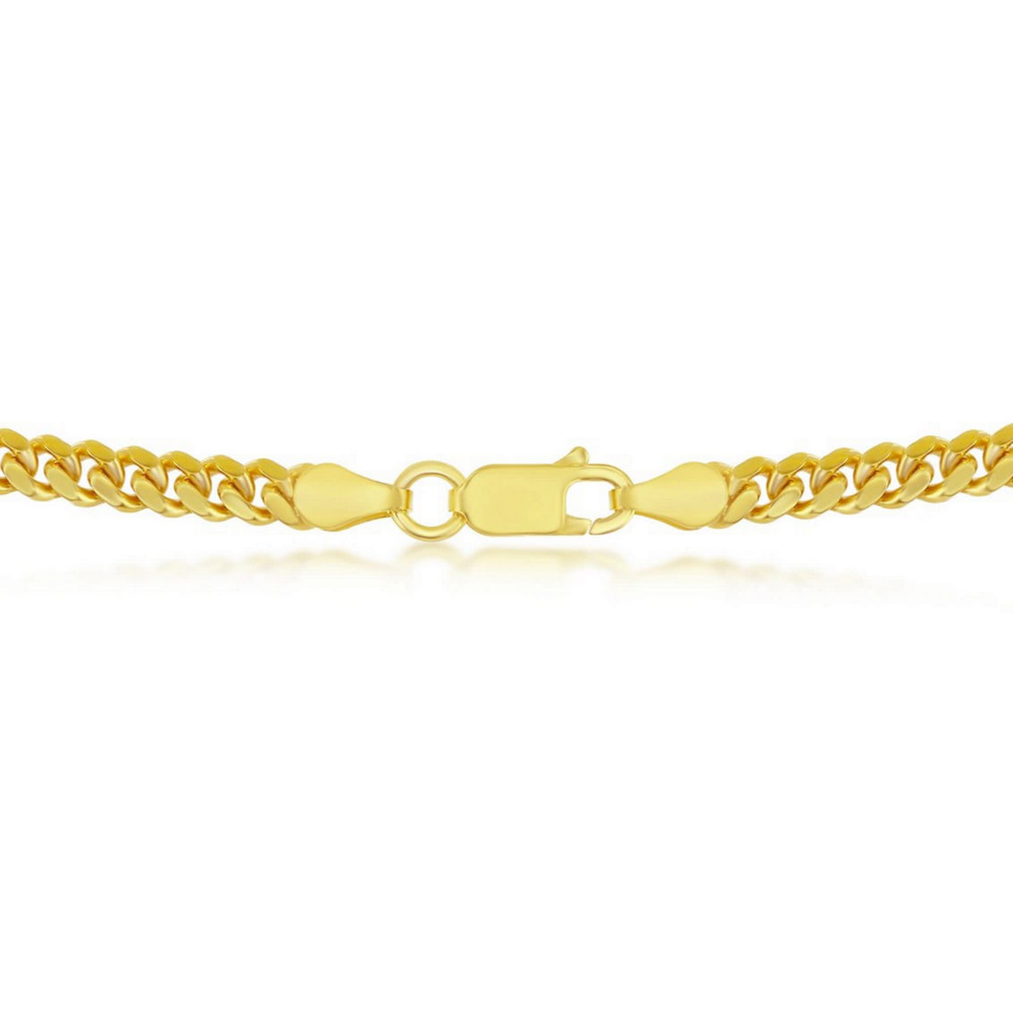 Links of Italy Sterling Silver 4mm 'Solid' Miami Cuban Chain - Gold Plated - Image 2 of 3