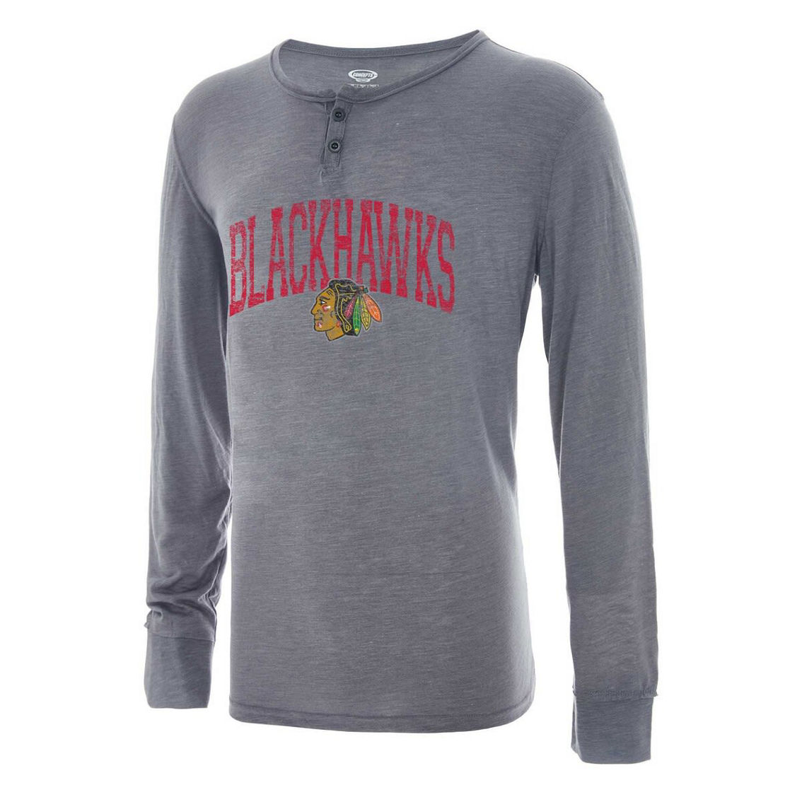 Concepts Sport Men's Gray Chicago Blackhawks Takeaway Henley Long Sleeve T-Shirt - Image 2 of 2