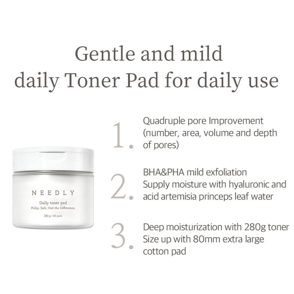 NEEDLY Daily Toner Pad (60 pads) - Image 3 of 5