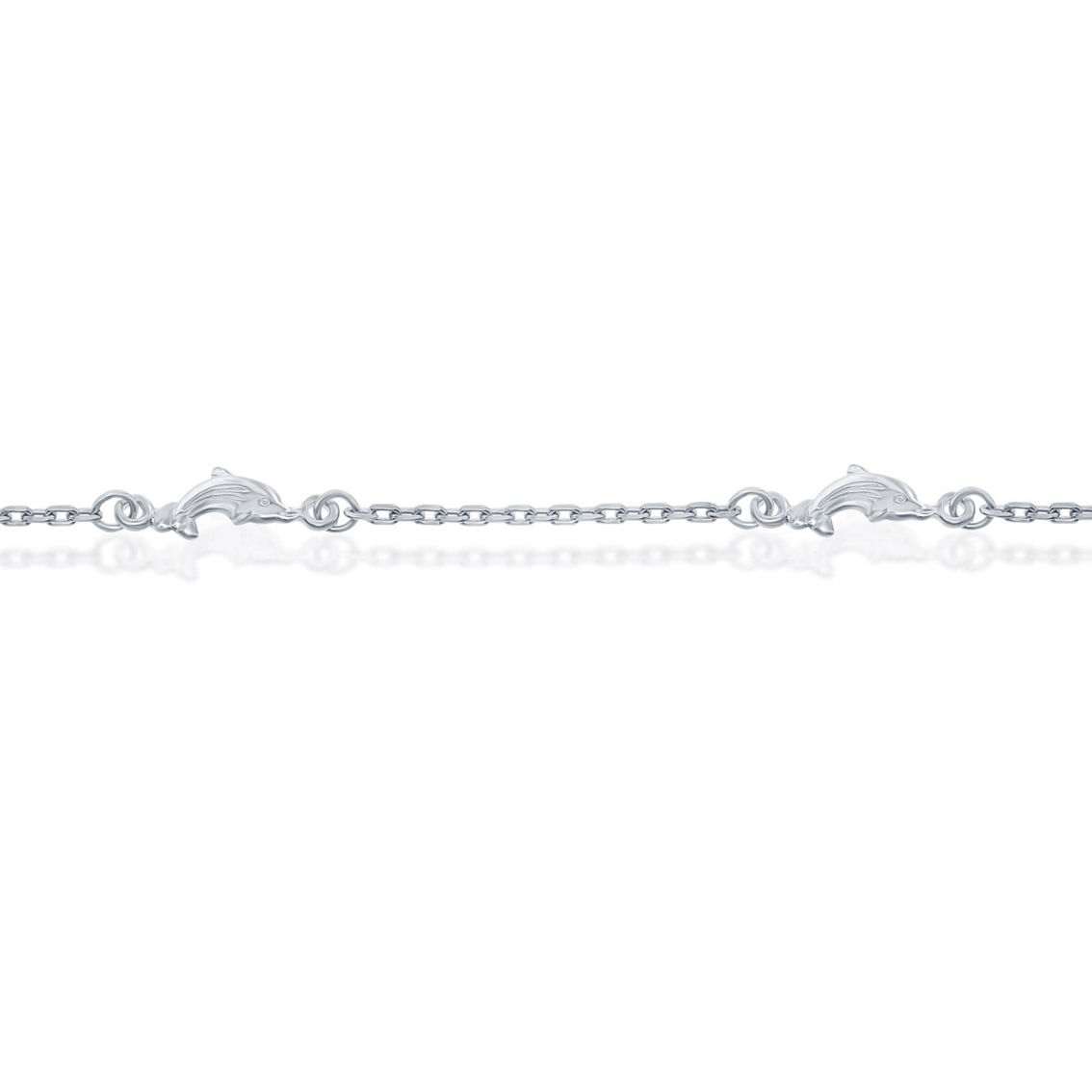 Bella Silver Sterling Silver Dolphins Anklet - Image 2 of 3