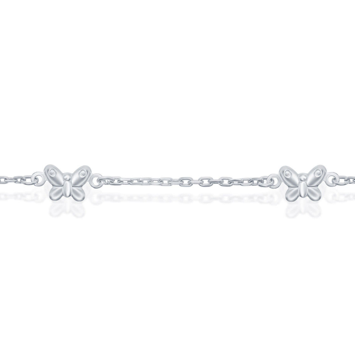 Bella Silver Sterling Silver Butterfly Anklet - Image 2 of 3