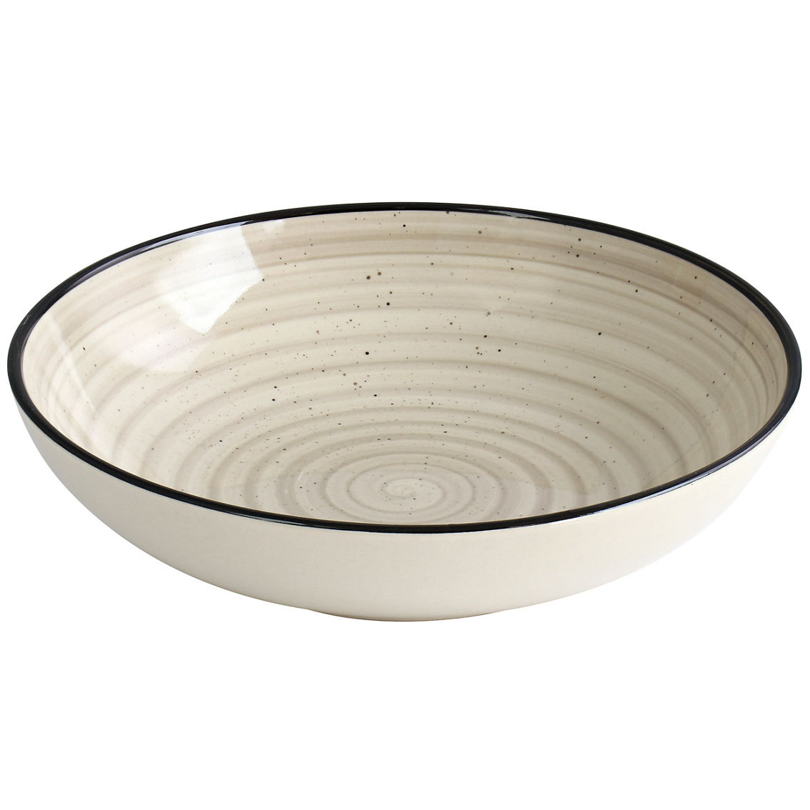 Elama Gia 24 Piece Round Stoneware Dinnerware Set in Cream - Image 4 of 5
