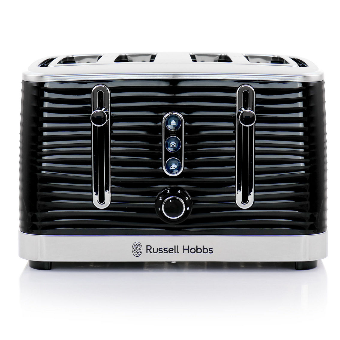Russell Hobbs Retro Style 4 Slice Toaster in Black - Image 2 of 5
