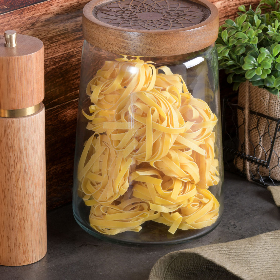 Cravings By Chrissy Teigen 5.75 Inch Glass Canister with Wood Lid - Image 5 of 5