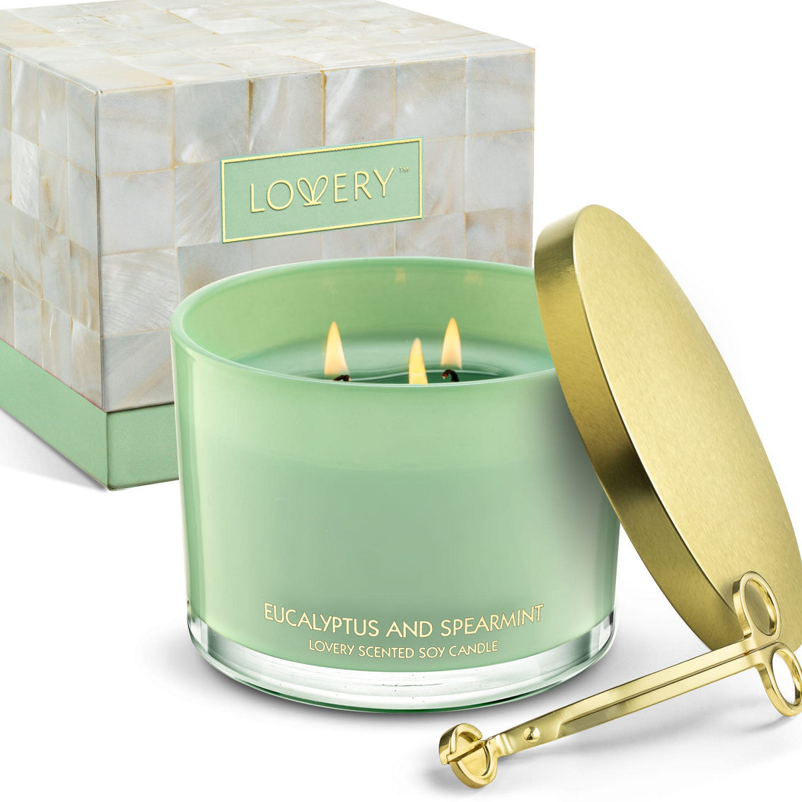 Lovery Eucalyptus & Spearmint Home Candle Gift Set & Wax Trimmer 2-Pc. Soy Candles - Image 5 of 5