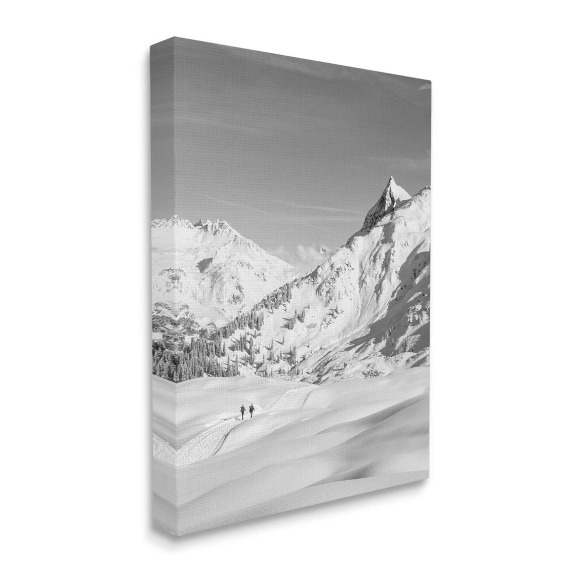 Stupell Canvas Wall Art Hikers Trekking Winter Mountain, 16 x 20 - Image 3 of 5