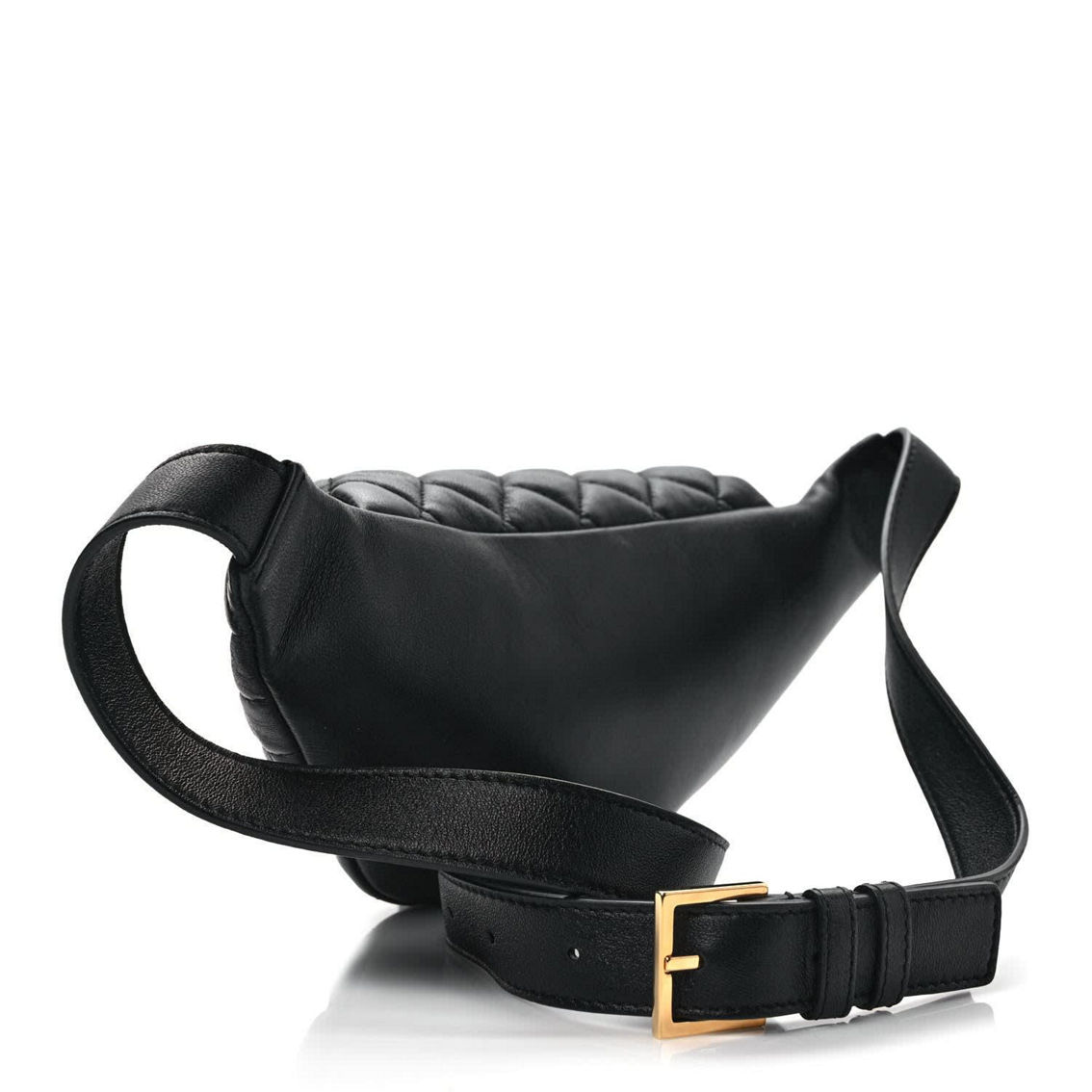 Versace La Medusa Black Quilted Lamb Leather Fanny Pack Belt Bag (New) - Image 3 of 5