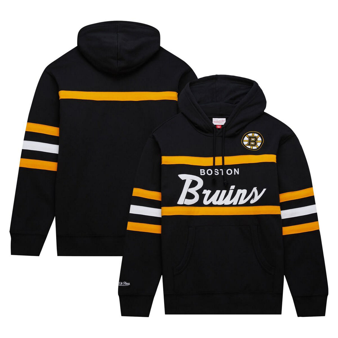 Mitchell & Ness Men's Black Boston Bruins Head Coach Pullover Hoodie - Image 2 of 4