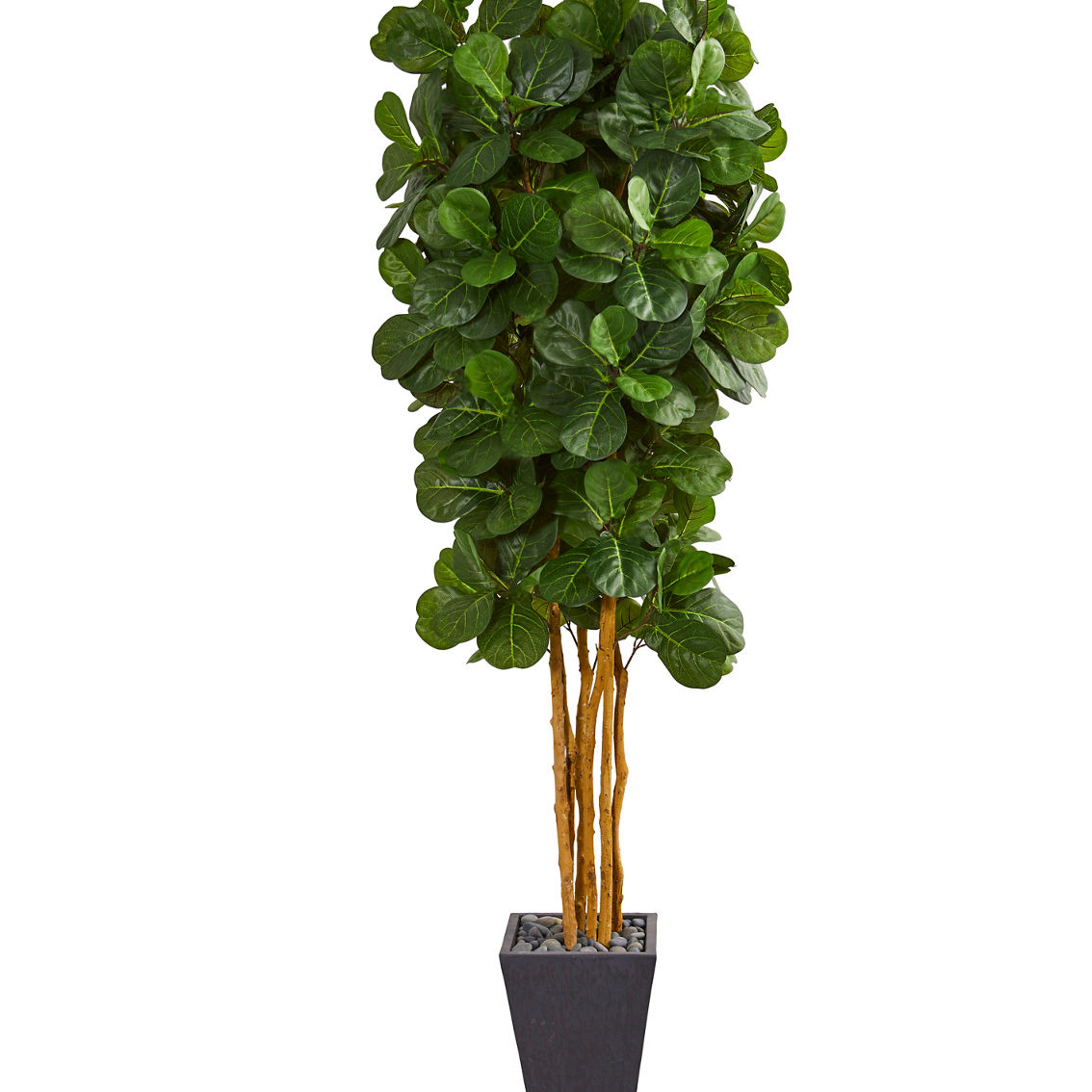 Nearly Natural Fiddle Leaf Artificial Tree in Slate Planter - Image 2 of 2