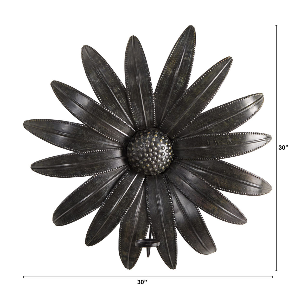 Nearly Natural 30-in x 30-in Brushed Metal Daisy Flower Sconce Candle Holder Wall - Image 2 of 2