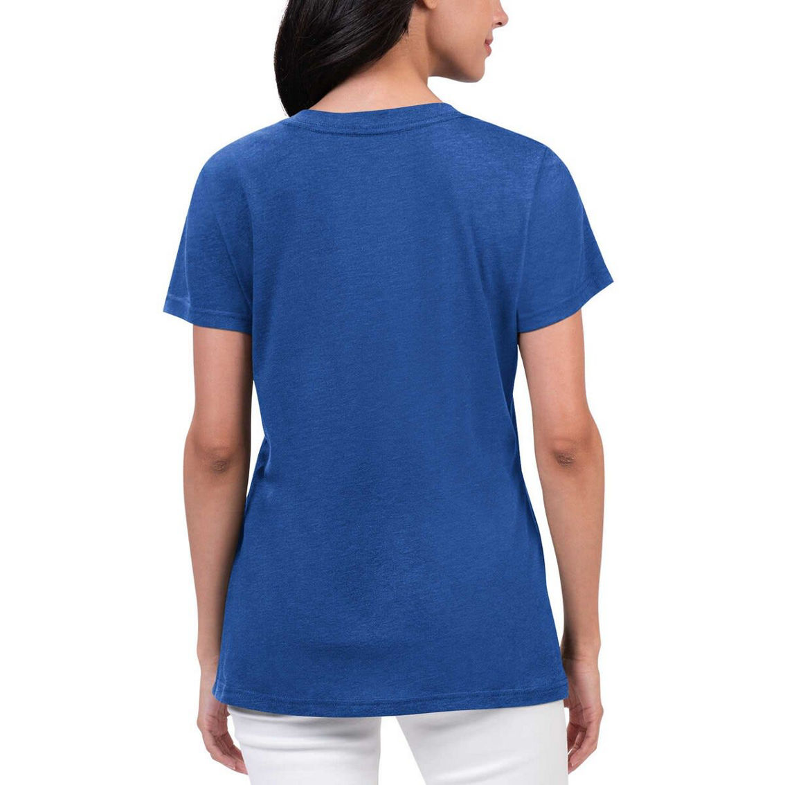 G-III 4Her by Carl Banks Women's Royal Texas Rangers Key Move V-Neck T-Shirt - Image 3 of 3