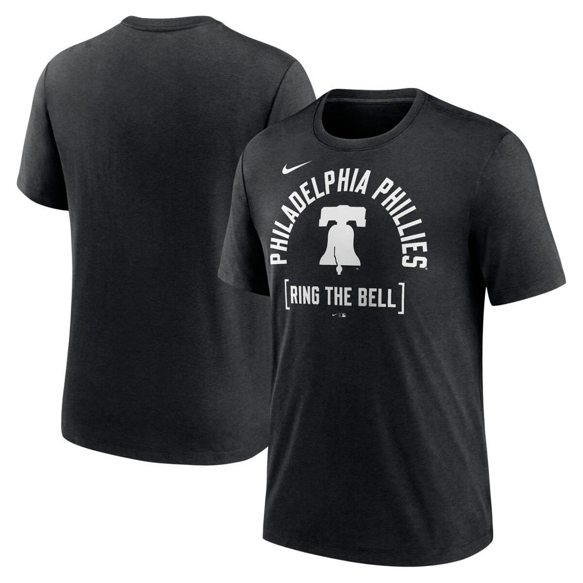 Nike Men's Heather Black Philadelphia Phillies Swing Big Tri-Blend T-Shirt - Image 2 of 4