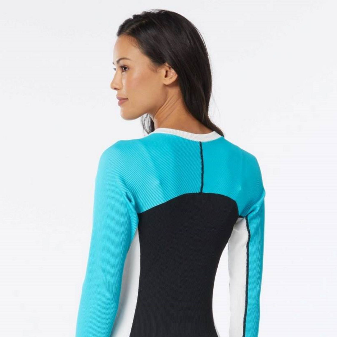 Beach House Sculpt Long Sleeve Zip Front One Piece Swimsuit - Image 2 of 2