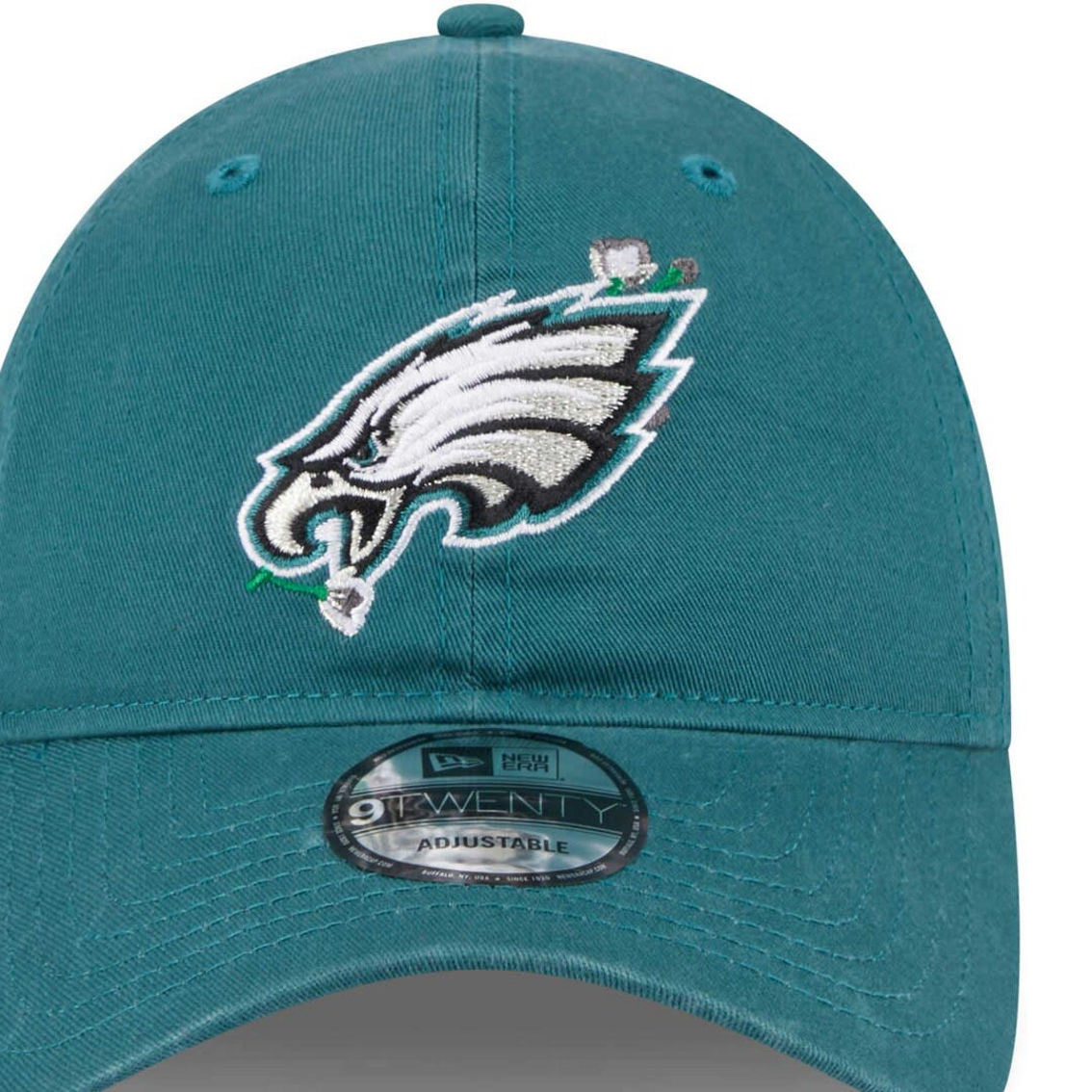 New Era Women's Green Philadelphia Eagles Game Day Flower 9TWENTY Adjustable Hat - Image 3 of 4