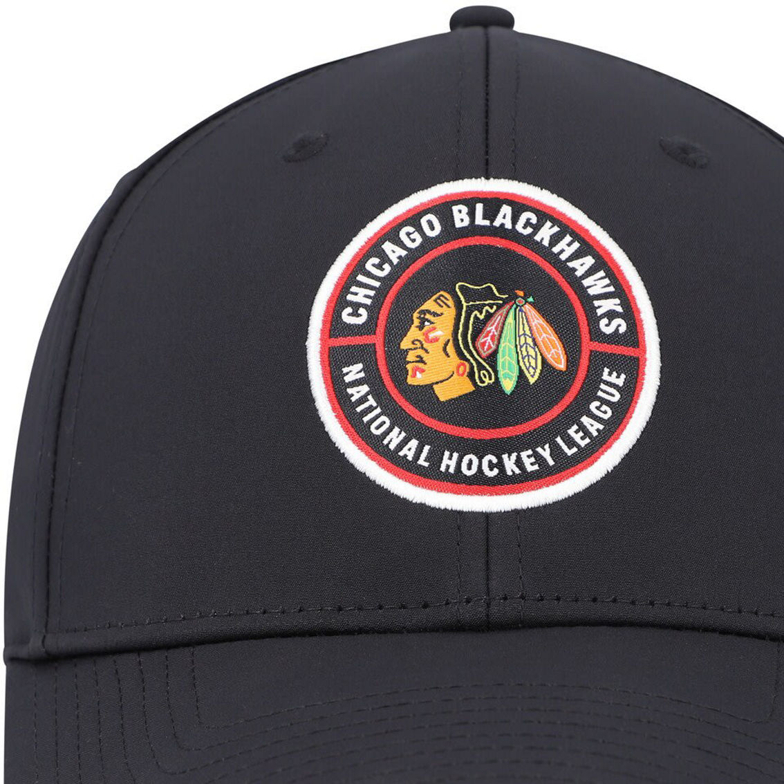 adidas Men's Black Chicago Blackhawks Circle Logo Flex Hat - Image 3 of 4