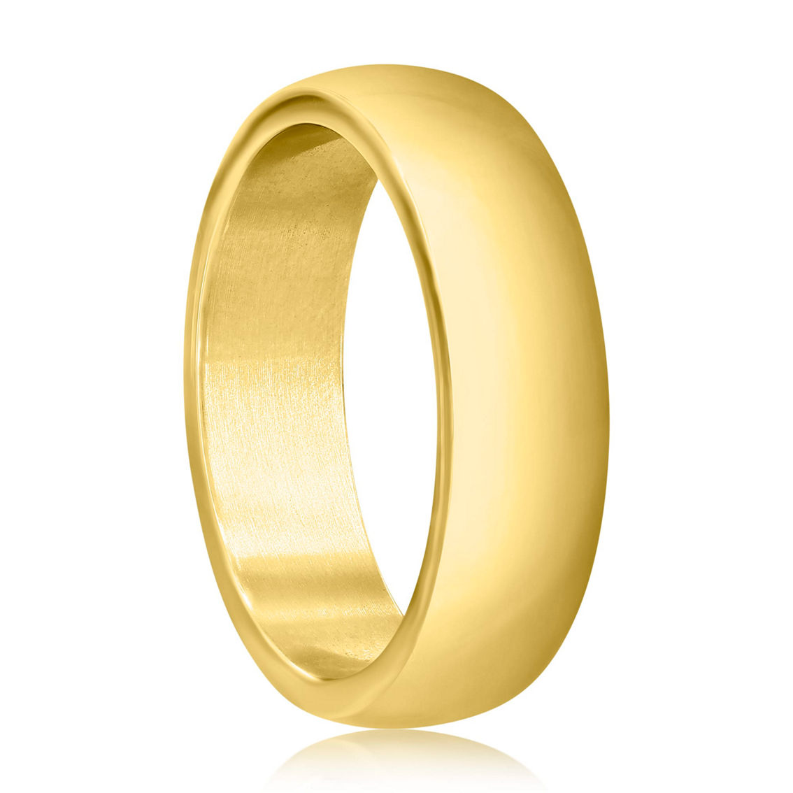 Metallo Stainless Steel 6mm Polished Ring - Gold Plated - Image 2 of 3