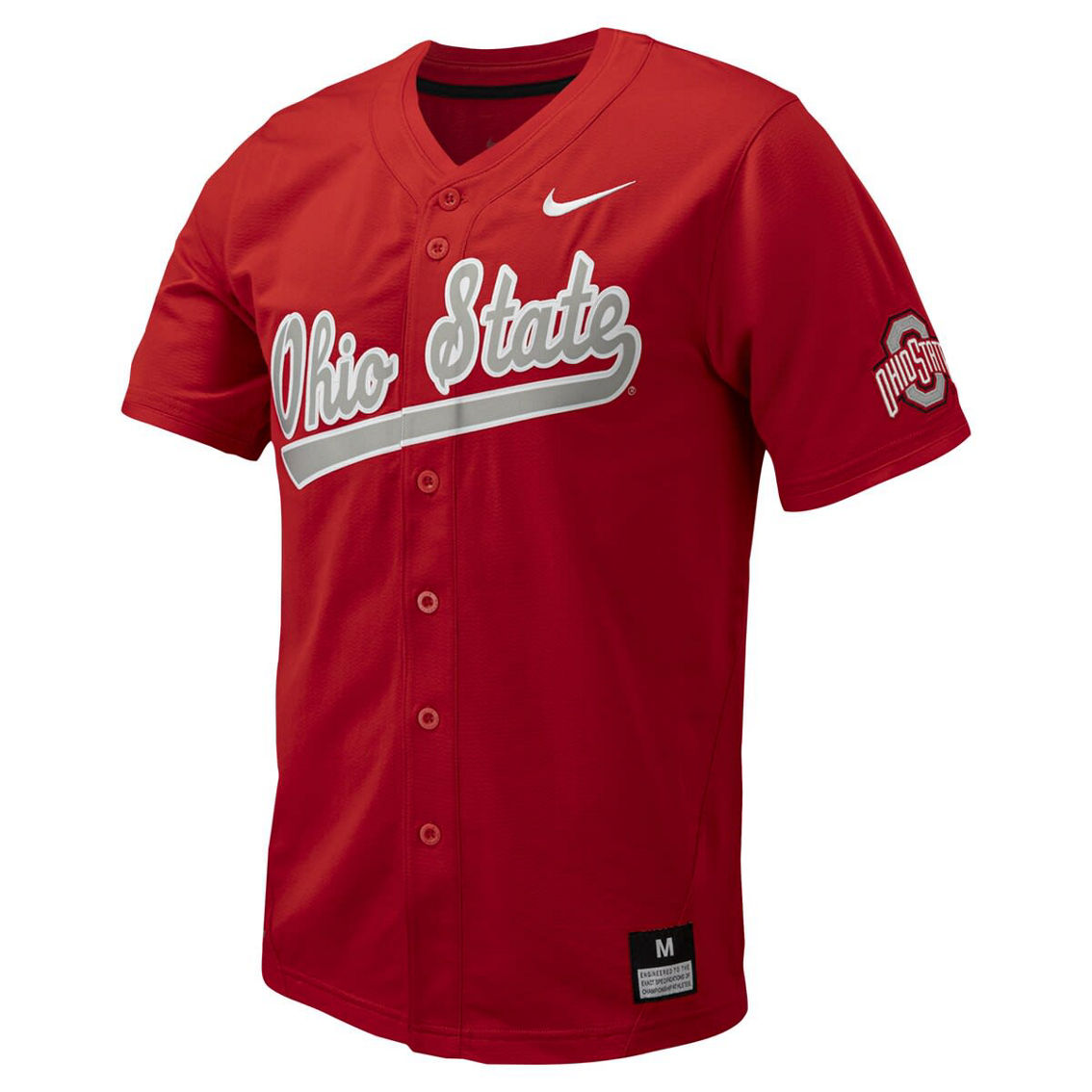 Nike Men's Scarlet Ohio State Buckeyes Replica Full-Button Baseball Jersey - Image 3 of 4