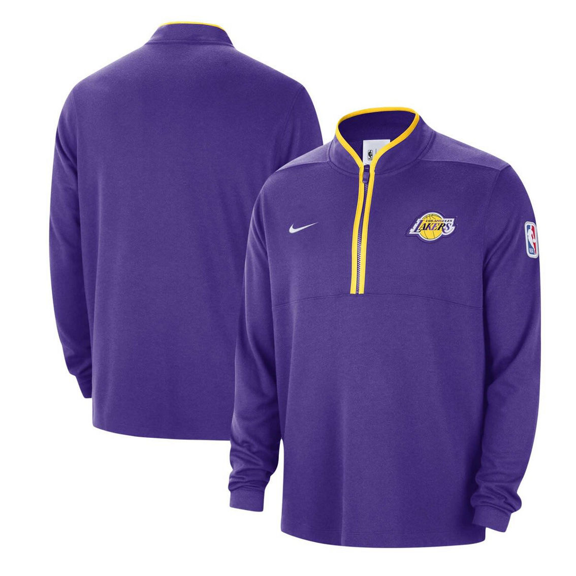 Nike Men's Purple Los Angeles Lakers Authentic Performance Half-Zip Jacket - Image 2 of 4