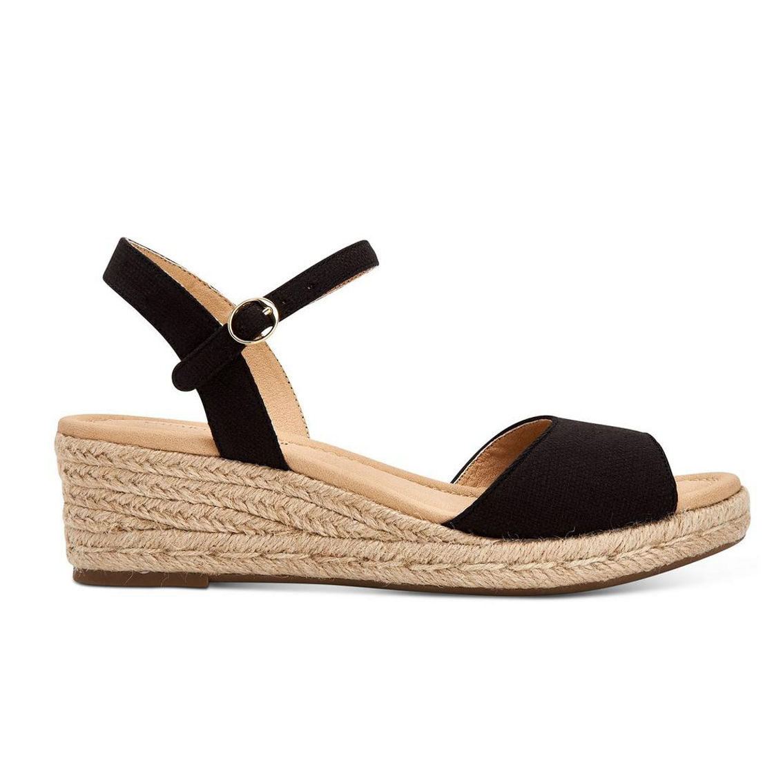 Luchia Womens Canvas Buckle Wedge Sandals - Image 2 of 5