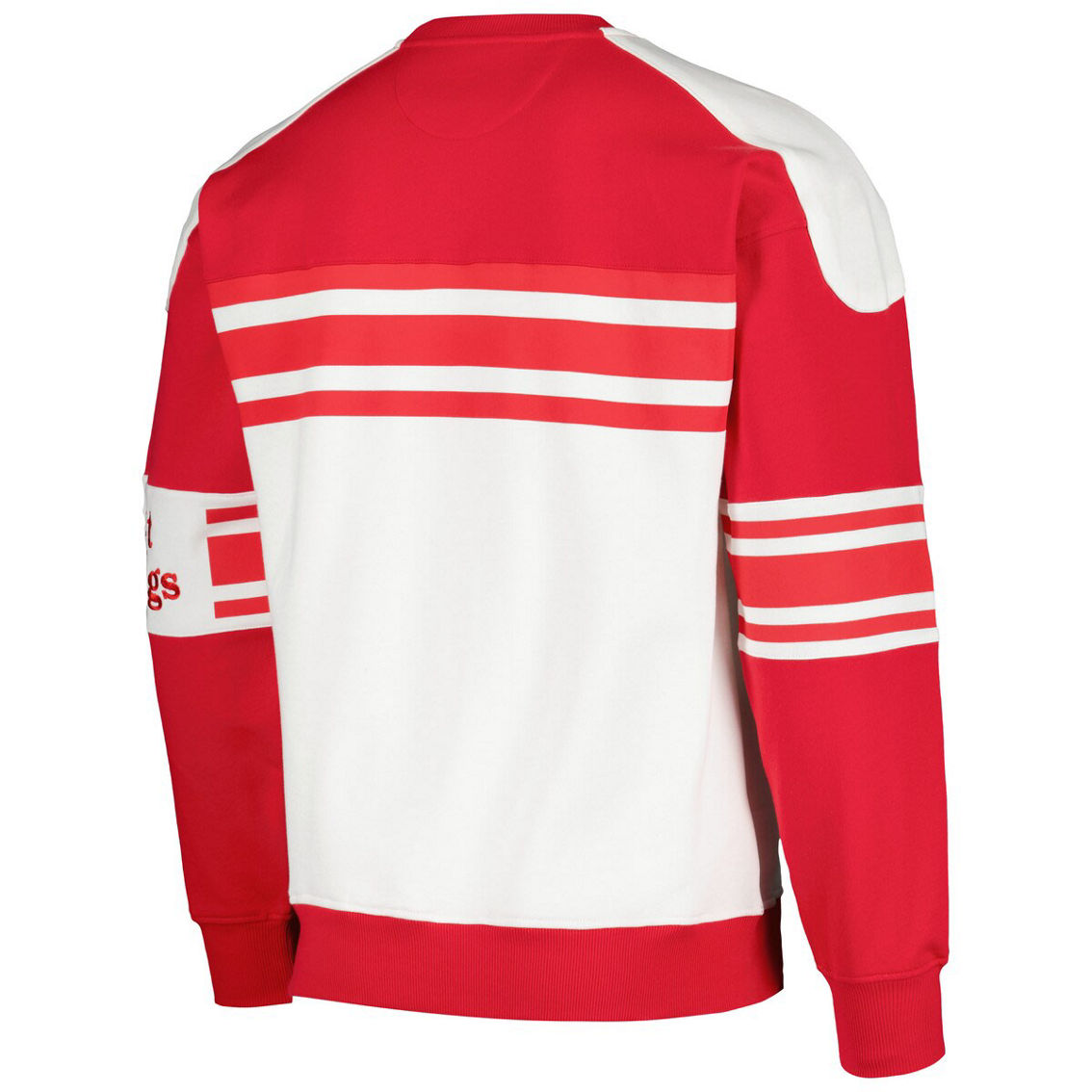 Starter Men's White Detroit Red Wings Defense Fleece Crewneck Pullover Sweatshirt - Image 4 of 4