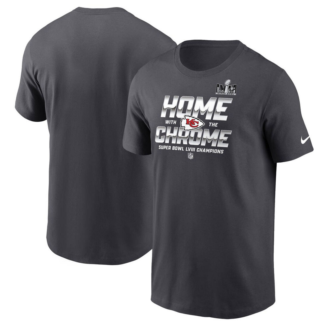 Nike Men's Anthracite Kansas City Chiefs Super Bowl LVIII s Parade T-Shirt - Image 2 of 4