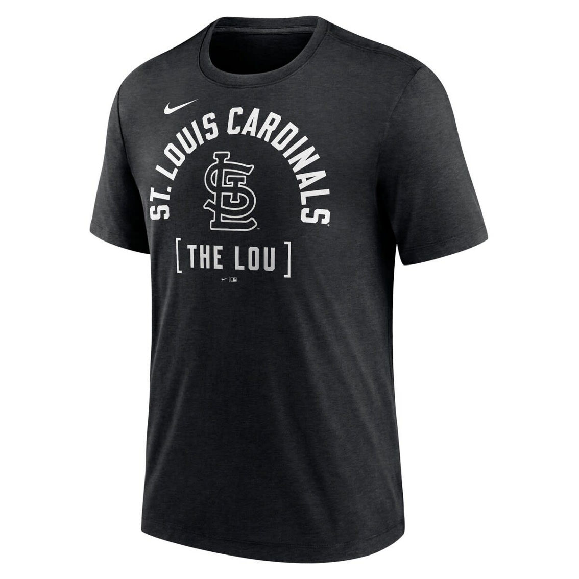 Nike Men's Heather Black St. Louis Cardinals Swing Big Tri-Blend T-Shirt - Image 3 of 4