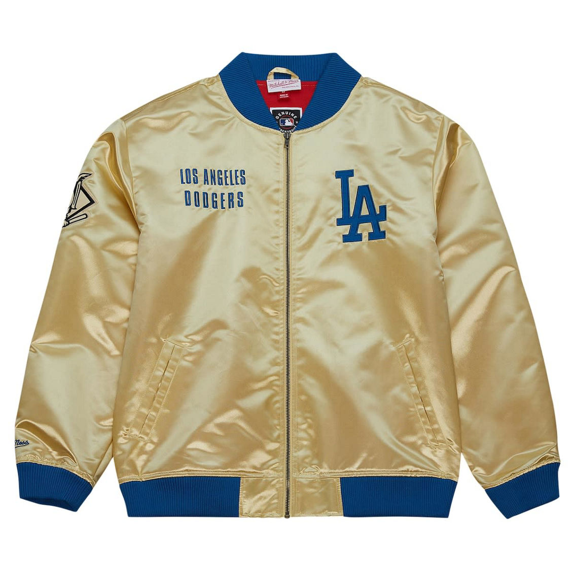Mitchell & Ness Men's Gold Los Angeles Dodgers OG 2.0 Satin Full-Zip Jacket - Image 3 of 4