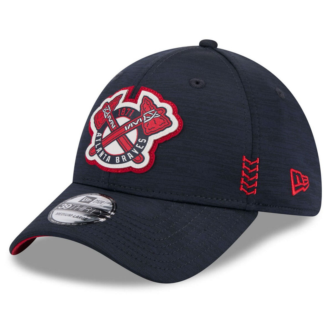 New Era Men's Navy Atlanta Braves 2024 Clubhouse 39THIRTY Flex Fit Hat - Image 2 of 4