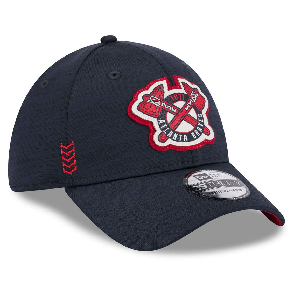 New Era Men's Navy Atlanta Braves 2024 Clubhouse 39THIRTY Flex Fit Hat - Image 4 of 4