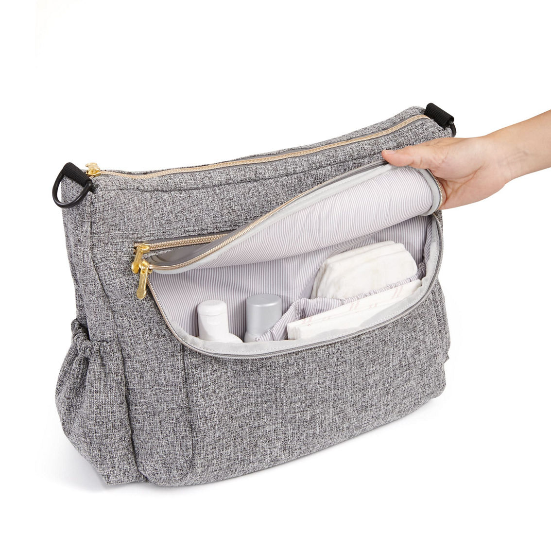 Sunveno Tweed Luxe Stroller Organizer Diaper Bag, Gray - Image 4 of 5