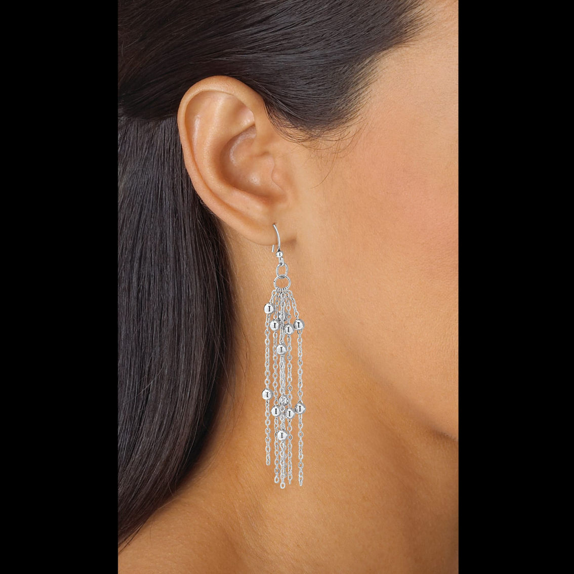 PalmBeach Station Necklace and Earrings Set in Silvertone - Image 3 of 5