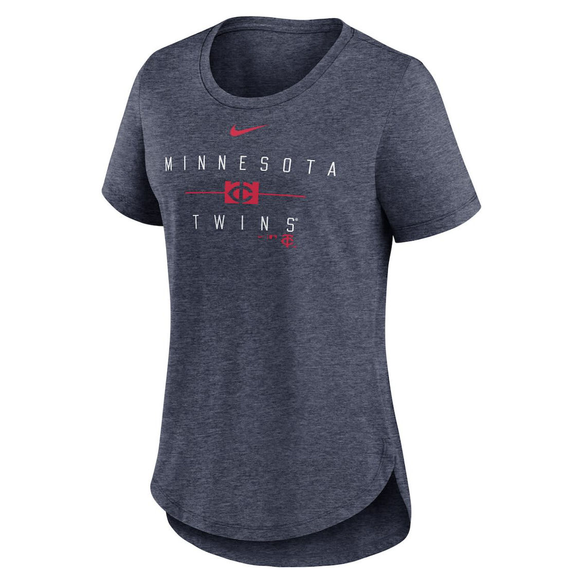 Nike Women's Heather Navy Minnesota Twins Knockout Team Stack Tri-Blend T-Shirt - Image 3 of 4