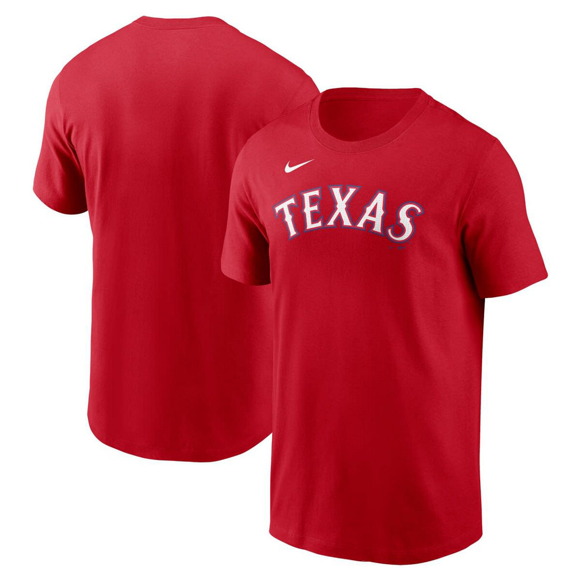 Nike Men's Red Texas Rangers Fuse Wordmark T-Shirt - Image 2 of 4