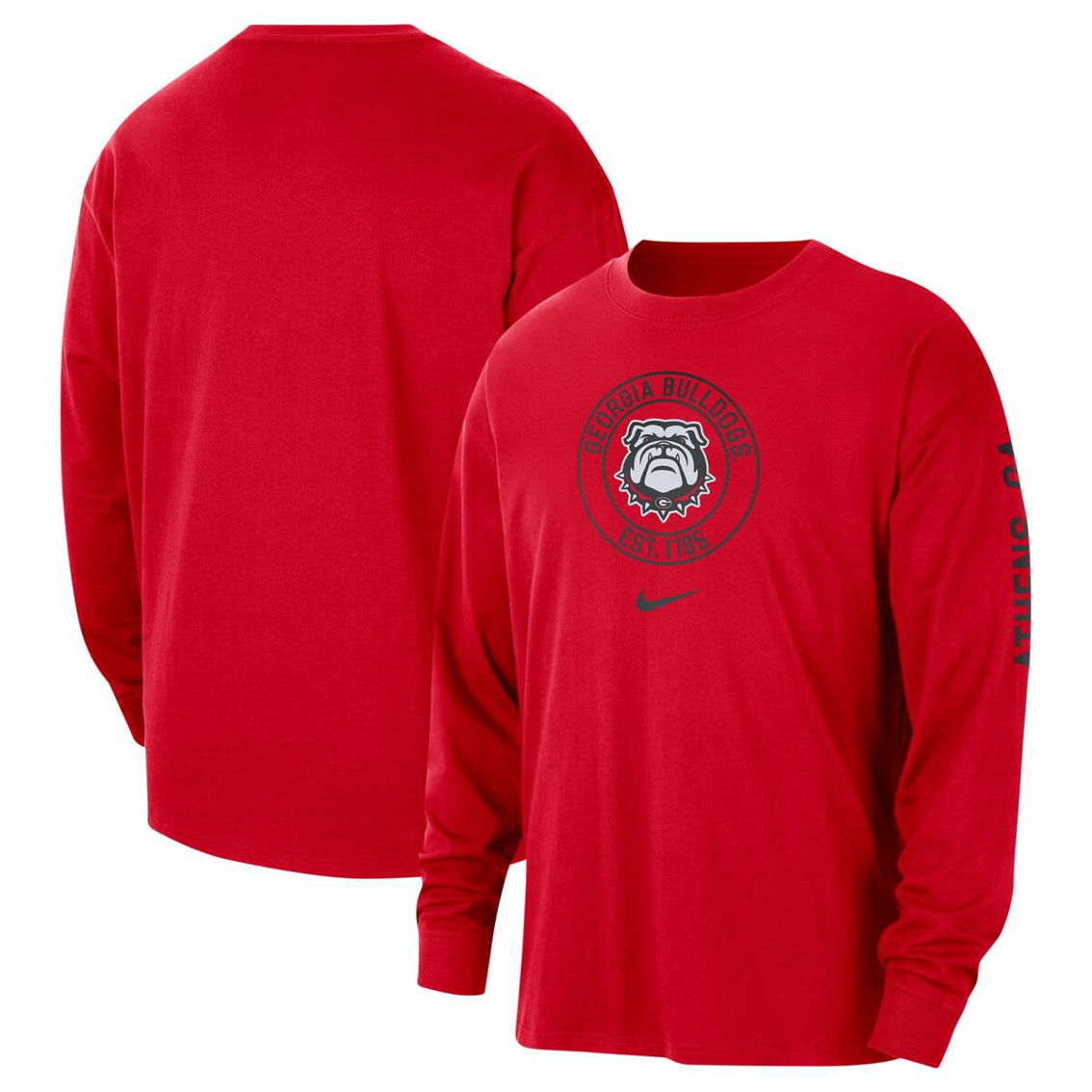 Nike Men's Red Georgia Bulldogs Heritage Max90 Long Sleeve T-Shirt - Image 2 of 4