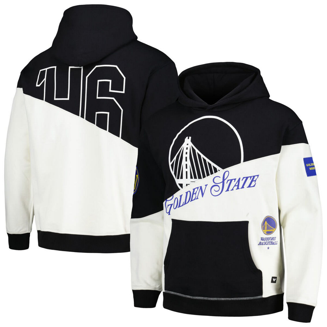 The Wild Collective Unisex Black Golden State Warriors Split Pullover Hoodie - Image 2 of 4