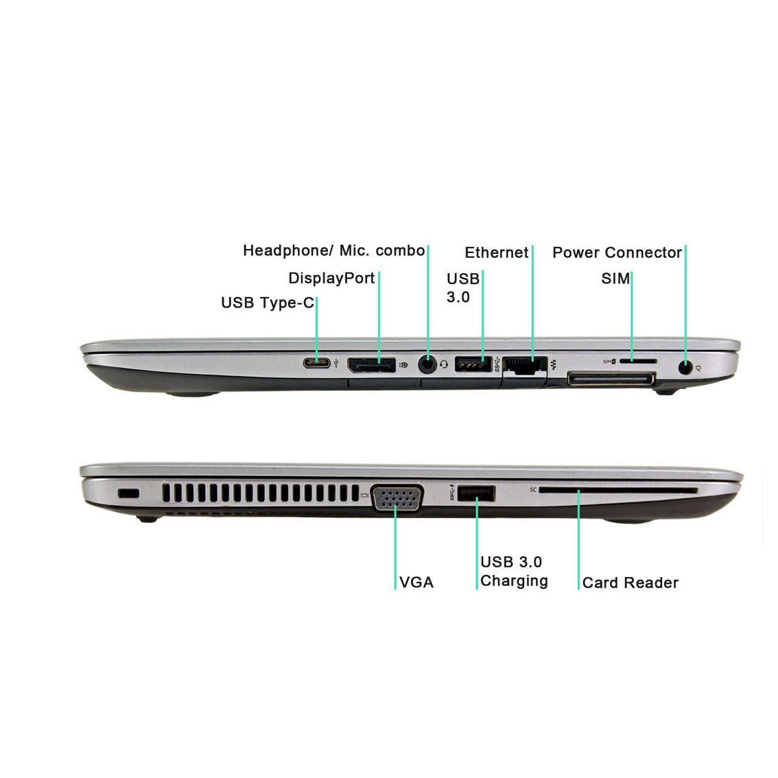 HP 840 G3 Core i5-6300U 2.4GHz 8GB Ram 256GB SSD Laptop (Refurbished) - Image 4 of 4