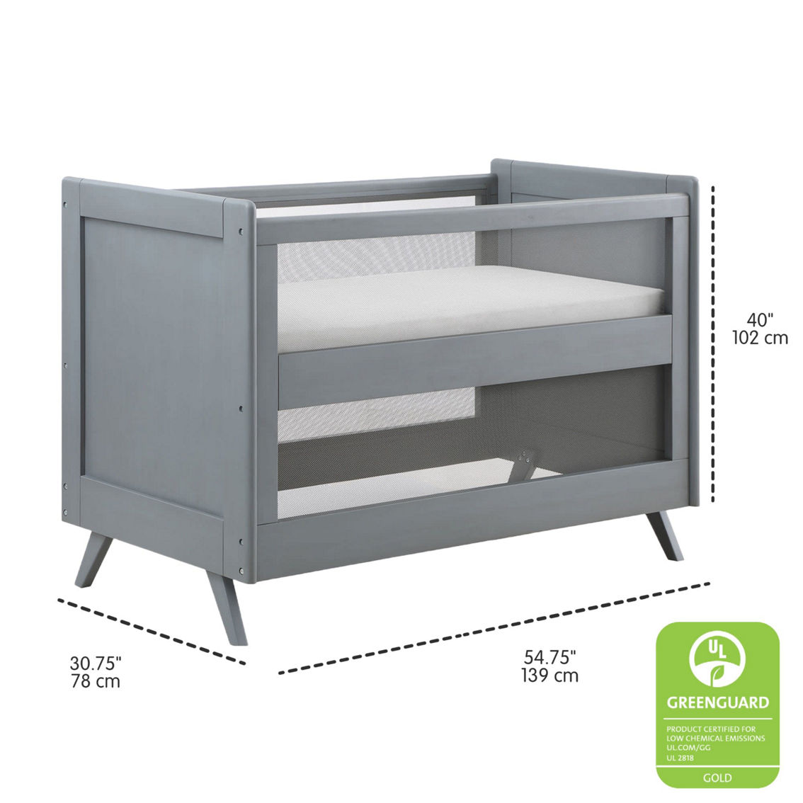 BreathableBaby Breathable Mesh 3-in-1 Convertible Crib - Image 3 of 5