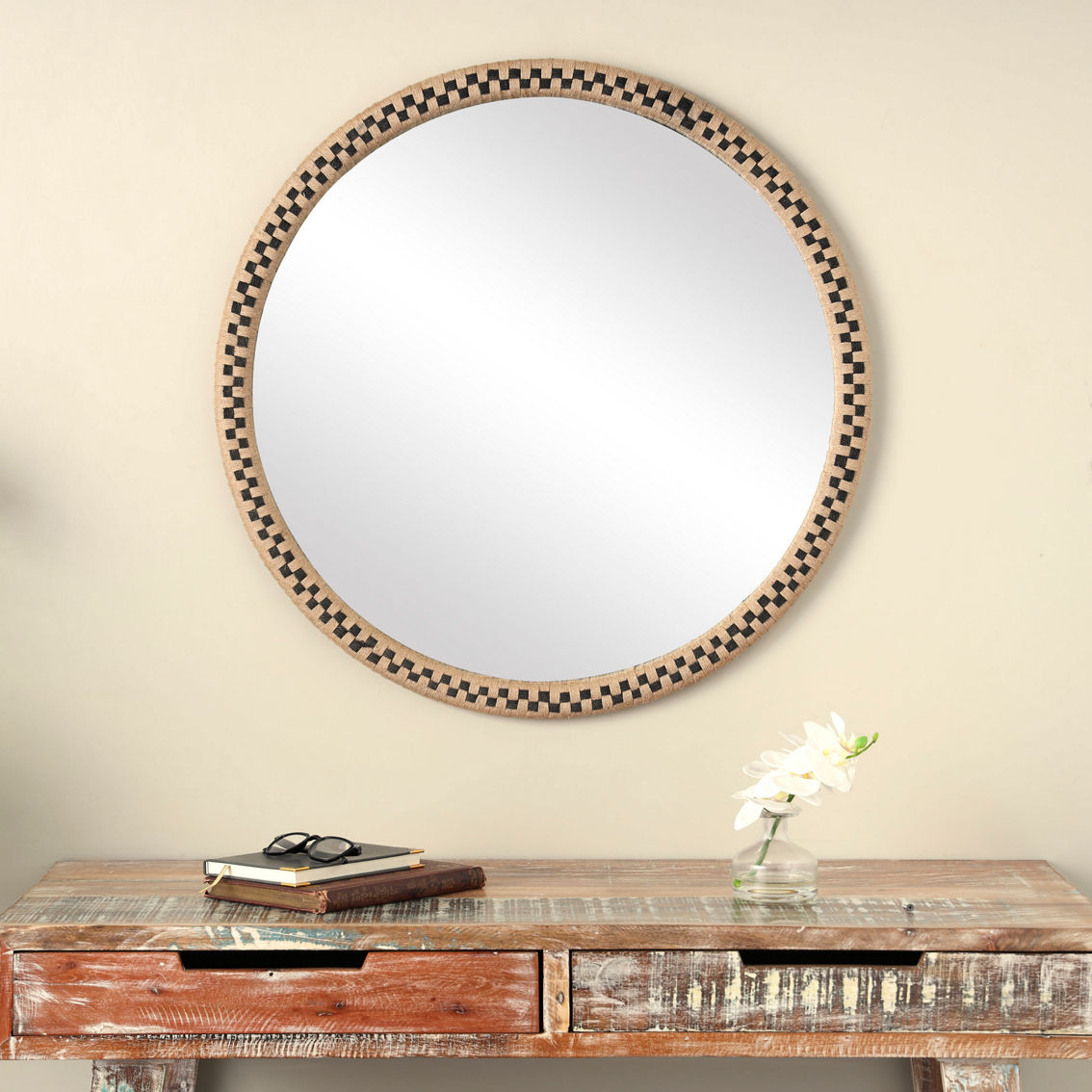 Morgan Hill Home Bohemian Brown Wooden Wall Mirror - Image 2 of 5