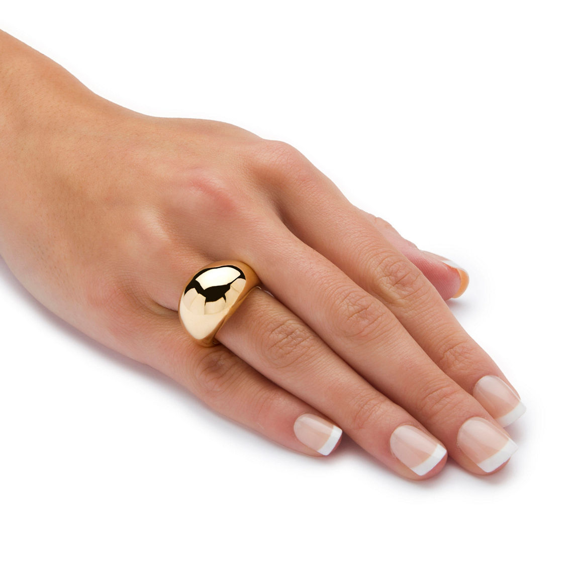 PalmBeach 14k Gold Dome Ring Nano Diamond Resin Filled - Image 3 of 5
