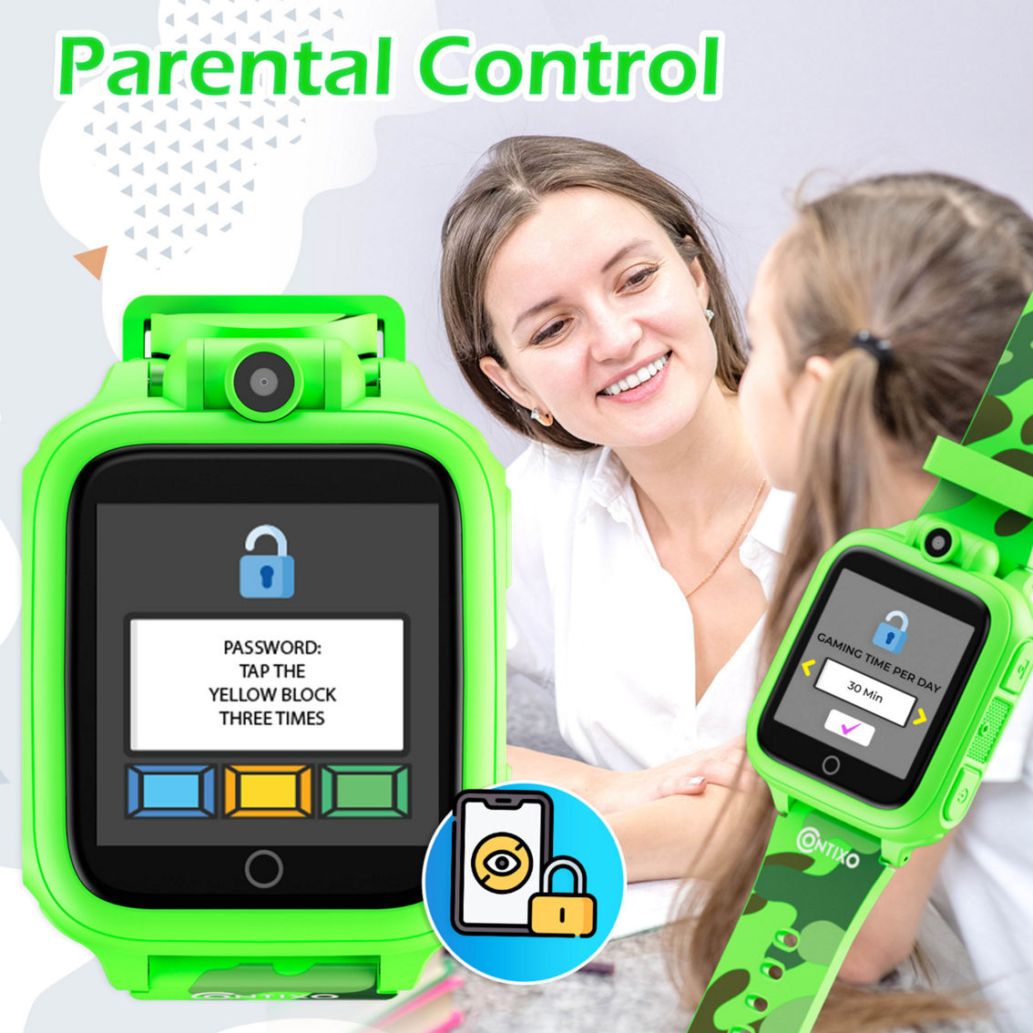Contixo KW1 Smart Watch for Kids with Educational Games, Green - Image 3 of 4
