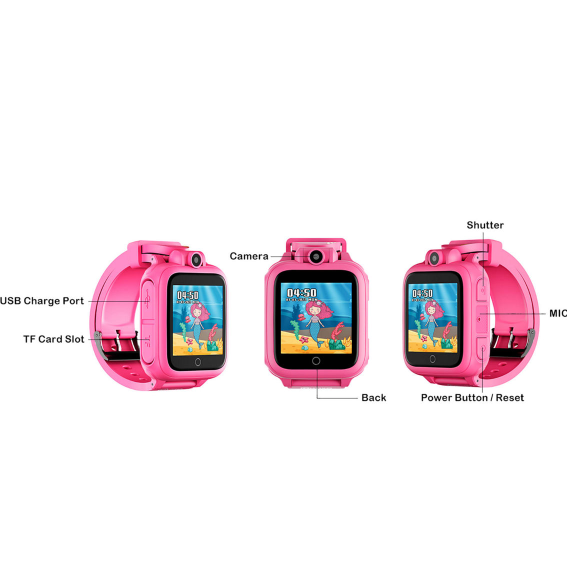 Contixo KW1 Smart Watch for Kids with Educational Games, Pink - Image 3 of 4