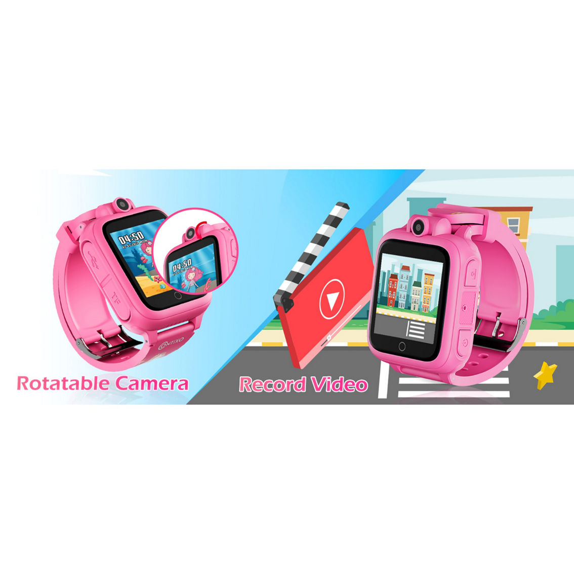 Contixo KW1 Smart Watch for Kids with Educational Games, Pink - Image 4 of 4