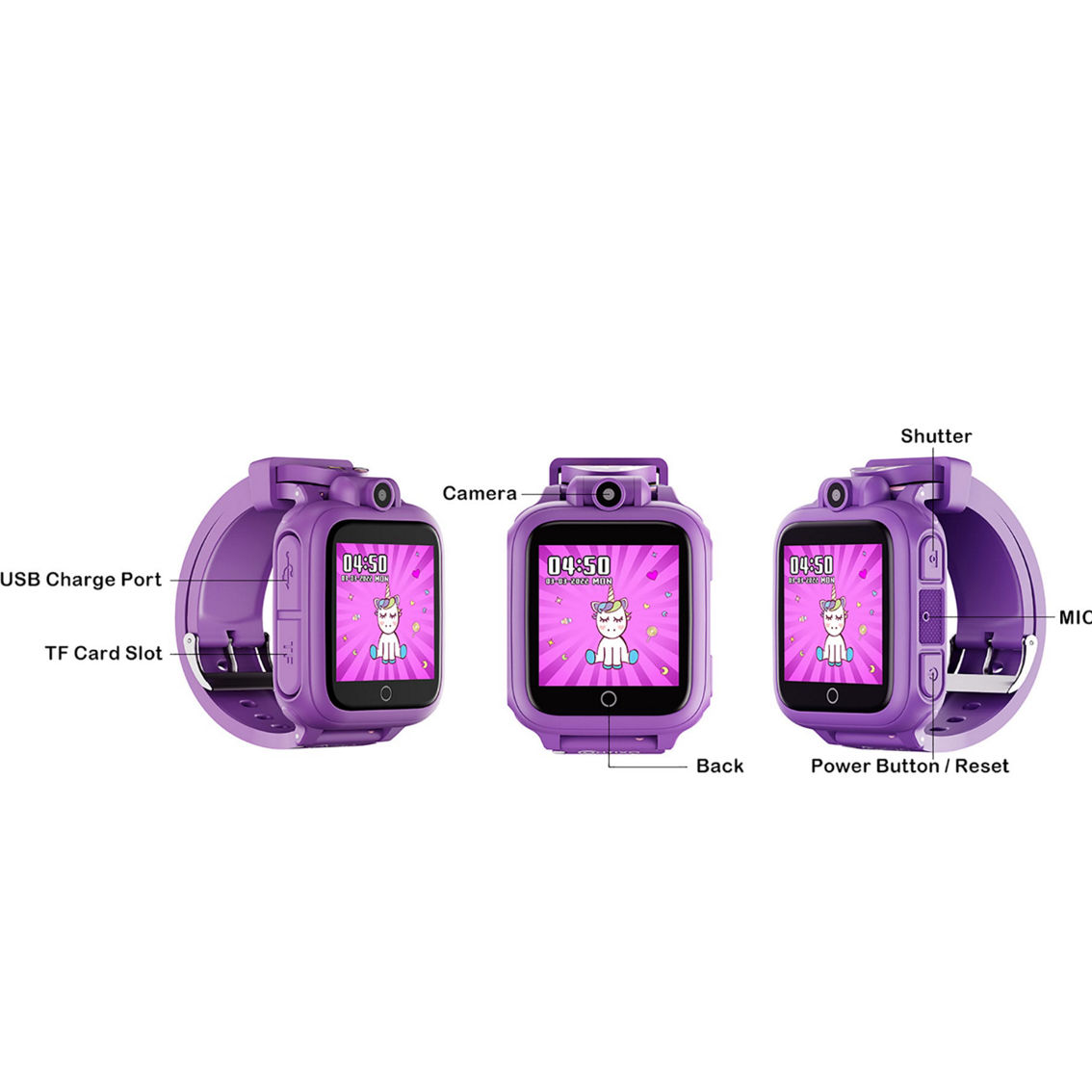 Contixo KW1 Smart Watch for Kids with Educational Games, Purple - Image 2 of 4