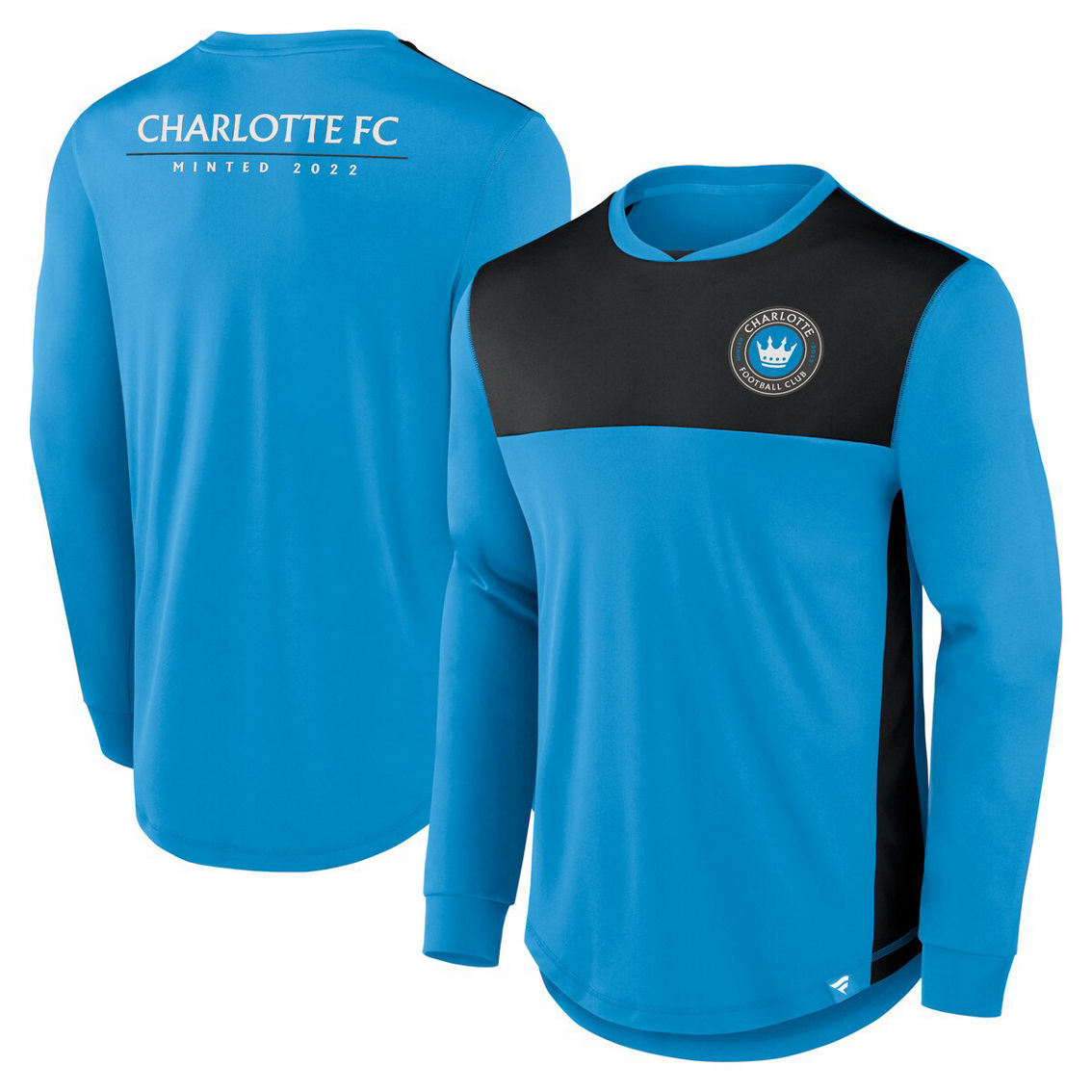 Fanatics Men's Fanatics Blue Charlotte FC Mid Goal Long Sleeve T-Shirt - Image 2 of 4